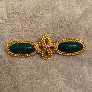 Vintage Gold and Green Brooch